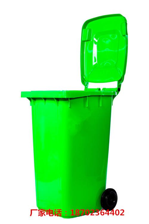 重庆城市绿化240l 带轮 带盖塑料垃圾桶 塑料户外 环卫垃圾桶  产品图