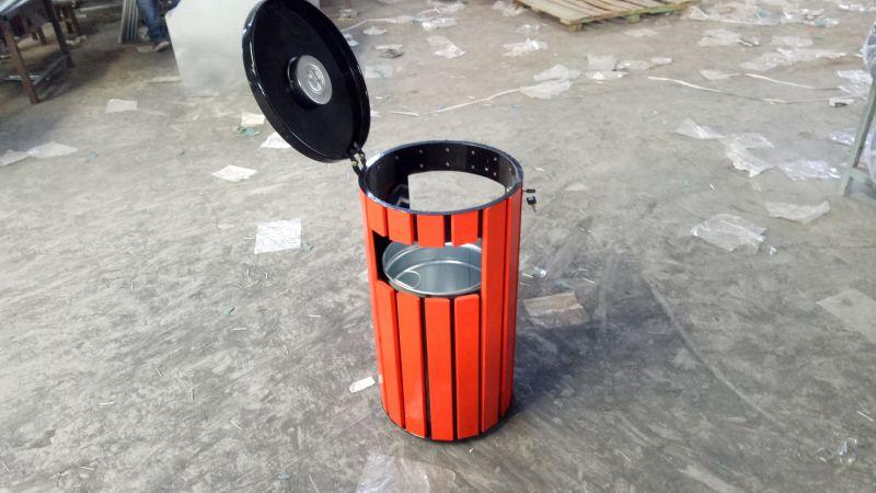 安全,防护 工业及商用清洁 环卫垃圾桶 供应工厂园区钢木垃圾桶 厂区